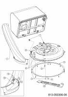 Ersatzteile MTD Rasentraktor Mnirider 76 RDHE Typ: 13B721SD600 (2021) Auswurfschacht, Deflektor, Messer 