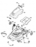 Ersatzteile WOLF-Garten Elektro Rasenmäher ohne Antrieb 1.40 XC Typ: 4968088 Serie A  (2008) Mähwerksgehäuse