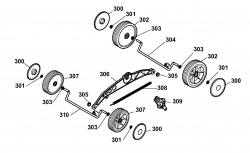 Ersatzteile WOLF-Garten Elektro Rasenmäher ohne Antrieb 1.40 XC Typ: 4968088 Serie A  (2008) Höhenverstellung, Räder
