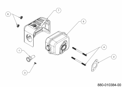 Ersatzteile MTD-Motoren Vertikal 1X65CUA Typ: 752Z1X65CUA  (2020) Auspuff