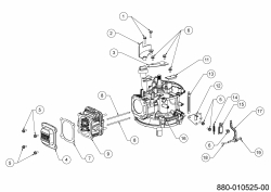 Ersatzteile MTD-Motoren Vertikal 1X65CUA Typ: 752Z1X65CUA  (2020) Reglerhebel, Ventildeckel