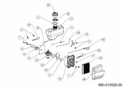 Ersatzteile MTD-Motoren Vertikal 1X65CUA Typ: 752Z1X65CUA  (2020) Luftfilter, Tank, Vergaser
