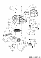 Ersatzteile MTD-Motoren Vertikal 4Q78HW Typ: 752Z4Q78HW (2020) Ansaugkrümmer, Gebläsegehäuse, Luftfilter
