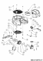 Ersatzteile MTD-Motoren Vertikal 8Q78XW Typ: 752Z8Q78XW (2020) Ansaugkrümmer, Gebläsegehäuse, Luftfilter