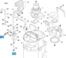 KÄRCHER Ersatzteile Waschsauger K 3001 HOT-PLUS *EU 1.122-201.0 Turbine u.  DAMPFER.