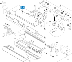 KÄRCHER Professional Ersatzteile Sauger CV 36/2 EU GBR WEBER 1.033-303.0 Buerstenkopf Unterteil