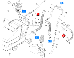 KÄRCHER Professional Ersatzteile Bodenreiniger BR 550 XL PACKAGE 1.067-804.0 Leitungssystem