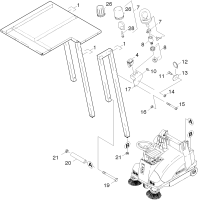 KÄRCHER Professional Ersatzteile Kehrmaschinen ABS Wetterschutzkabine KMR 1250  Schutzdach 2.639-051.0