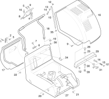 KÄRCHER Professional Ersatzteile Kehrmaschinen KSM 700 BAT 0 Rahmen Kehrbehaelter Haube