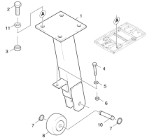 KÄRCHER Professional Ersatzteile Kehrmaschinen KMR 1200 B  Stuetzrad links 1.891-104.0