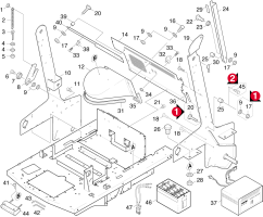 KÄRCHER Professional Ersatzteile Kehrmaschinen KMR 1250 BAT PACK Einzelteile hinten 1.091-111.0