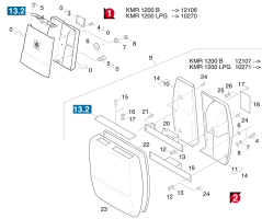 KÄRCHER Professional Ersatzteile Kehrmaschinen KMR 1200 B  Verkleidung Lenkung 1.891-104.0