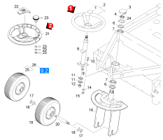 KÄRCHER Professional Ersatzteile Kehrmaschinen KM 100/100 R P  Lenkung 1.280-104.0