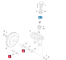 KÄRCHER Professional Ersatzteile Kehrmaschinen KMR 1050 BAT Radgabel 1.047-111.0