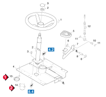 KÄRCHER Professional Ersatzteile Kehrmaschinen KMR 1050 XL-BAT Lenkung 1.047-901.0