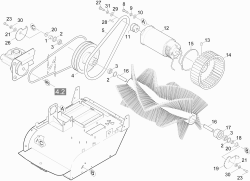 KÄRCHER Professional Ersatzteile Kehrmaschinen KSM 550 BAT   EU 0 Kehrwalze und Antrieb
