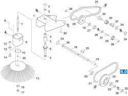 KÄRCHER Professional Ersatzteile Kehrmaschinen KSM 750 BAT 0 Antrieb Seitenbesen