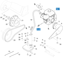 KÄRCHER Professional Ersatzteile Kehrmaschinen KMR 1050 S -B  Motor Einbau 1.047-804.0