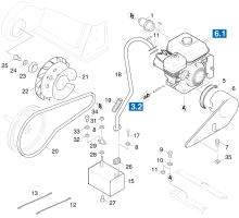 KÄRCHER Professional Ersatzteile Kehrmaschinen KMR 1050 XL-B  Motor Einbau 1.047-904.0