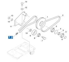KÄRCHER Professional Ersatzteile Kehrmaschinen KMR 1200 B  Riemenspanner Antrieb 1.891-104.0