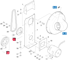 KÄRCHER Professional Ersatzteile Kehrmaschinen KMR 1200 BAT Geblaese 1.891-101.0