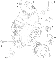 KÄRCHER Professional Ersatzteile Kehrmaschinen KM 100/100 R D  Motor Einzelteile 1.280-114.0