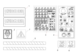 KÄRCHER Professional Ersatzteile Bodenreiniger B 300 RI Bp Pack + SB right 9.301-014.0 Fahrzeugbeschriftung