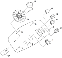 KÄRCHER Professional Ersatzteile Kehrmaschinen KM 90/60 R P  Bedienfeld Benzin 1.047-207.0