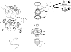 KÄRCHER Ersatzteile Nasstrockensauger WD 3.200 *EU-I 1.629-600.0 Geraet Einzelteile