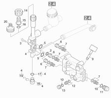 KÄRCHER Professional Ersatzteile Hochdruckreiniger Kaltwasser HD 10/25-4 S Plus EU-II 1.286-203.0 Ventile