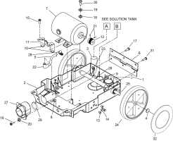 KÄRCHER Professional Ersatzteile Bodenreiniger 115V CADET 7 1.008-022.0 FRAME ASSEMBLY