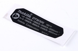 Makita Ersatzteile Akku-Schlagschrauber DTW300 Typenschild DTW300