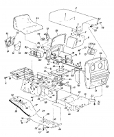 Ersatzteile Novotrac Rasentraktoren NOVO SUPER 110 SL Typ: 135-6821 (1985) Armaturenbrett, Motorhaube, Sitzwanne