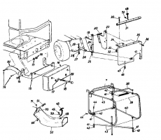 Ersatzteile Zubehör Garten- und Rasentraktoren Grasfangeinrichtung für 30/76cm Heckauswurf, 8-Stern Messerscheibe, Frontgewicht Typ: 196-0380  (1986) Grasfangkorb