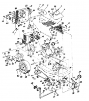 Ersatzteile Columbia Rasentraktoren RD 11/660 Typ: 137-5240 (1987) Fahrantrieb, Motorkeilriemenscheibe, Pedal, Räder hinten
