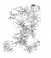 Ersatzteile Super Rasentraktoren Super 12-96 I/C Typ: 137-6520  (1987) Fahrantrieb, Motorkeilriemenscheibe, Pedal, Räder hinten