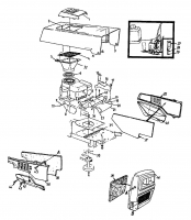 Ersatzteile Columbia Rasentraktoren 111/960 Typ: 138-6370 (1988) Armaturenbrett, Motorhaube, Sitzwanne