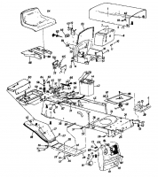 Ersatzteile Columbia Rasentraktoren 111/960 Typ: 138-6370 (1988) Armaturenbrett, Motorhaube, Sitzwanne