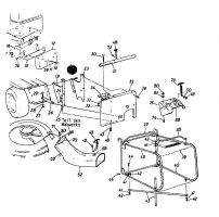 Ersatzteile Zubehör Garten- und Rasentraktoren Grasfangeinrichtung für 30/76cm Heckauswurf, 8-Stern Messerscheibe, Frontgewicht Typ: 198-0560  (1988) Grasfangkorb