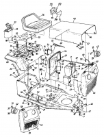 Ersatzteile Columbia Rasentraktoren 111/810 Typ: 138-3470 (1988) Armaturenbrett, Motorhaube, Sitzwanne