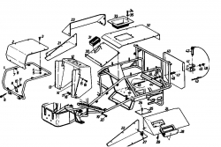 Ersatzteile Golf Rasentraktoren Spider 170 SD 4 Typ: 02840.01 (1988) Armaturenbrett, Motorhaube, Sitzwanne