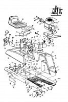 Ersatzteile Columbia Rasentraktoren 8/760 HA Typ: 139-5040 (1989) Rahmen, Sitz, Sitzwanne