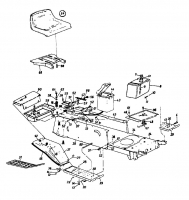 Ersatzteile Novotrac Rasentraktoren NOVOTRAC 11-76 HN Typ: 130-639C (1990) Rahmen, Sitz, Tank