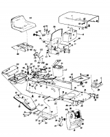 Ersatzteile Columbia Rasentraktoren 111/960 N Typ: 130-637F  (1990) Armaturenbrett, Motorhaube, Sitzwanne