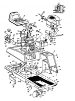 Ersatzteile Raiffeisen Rasentraktoren 8/76 Typ: 130-510C628 (1990) Rahmen, Sitz, Sitzwanne