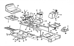 Ersatzteile Columbia Rasentraktoren 112/960 N Typ: 131-650F626  (1991) Rahmen, Sitz, Tank