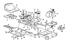 Ersatzteile Super Rasentraktoren Super 12-96 N Typ: 131-659F  (1991) Rahmen, Sitz, Tank