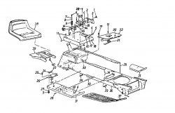 Ersatzteile Super Gartentraktoren Super 18-117 N Typ: 141-849H  (1991) Rahmen, Sitz, Tank