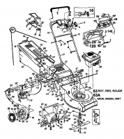 Ersatzteile MTD Benzin Rasenmäher mit Antrieb Super 53 SE Typ: 121-478E  (1991) Grundgerät 