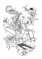 Ersatzteile Raiffeisen Rasentraktoren 8/76 HA Typ: 132-510C628  (1992) Rahmen, Sitz, Sitzwanne